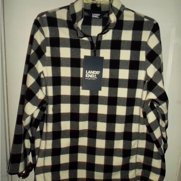 Lands' End Other - Lands' End Men's Black and White Plaid Sweatshirt